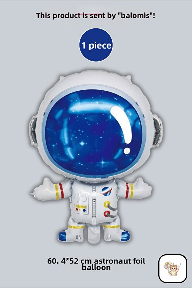 1 Piece Astronaut Shaped Foil Balloon 60,4X52 cm Helium Compatible Birthday Decoration