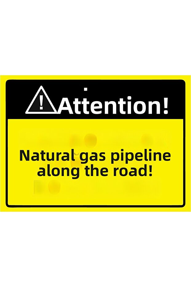 Caution Natural Gas Pipeline Along Road Isg Warning Sign Pvc A4 21X30 cm