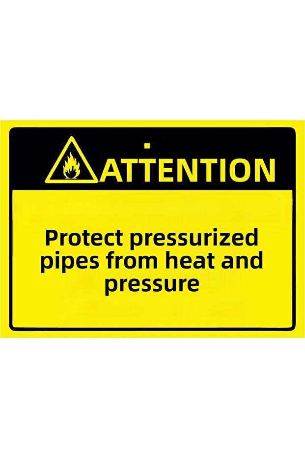 Caution Protect Pressure Cylinders from Heat and Pressure Isg Warning Sign Pvc A4 21X30 cm