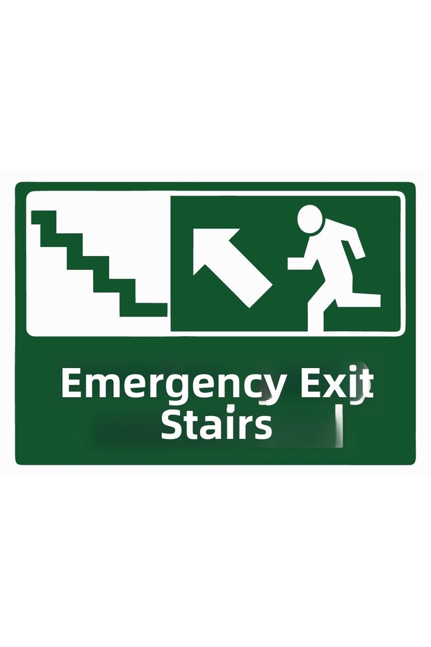 Fire Exit Staircase Isg Warning Sign Pvc A5 15X21 cm