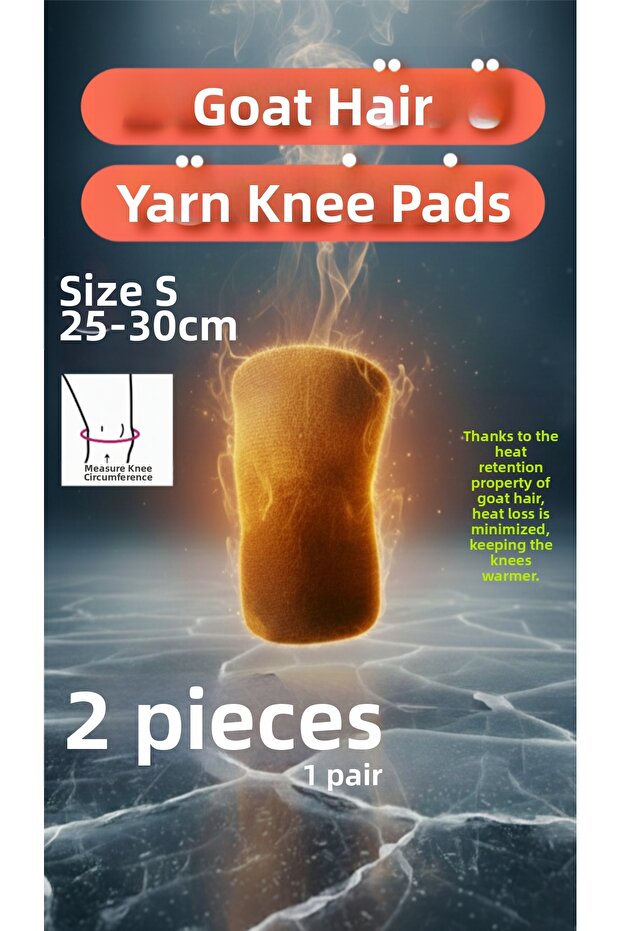 Camel Hair Wool Knee Pads Warmth Retention Support Unisex Wearable Model 1 Pair S Size