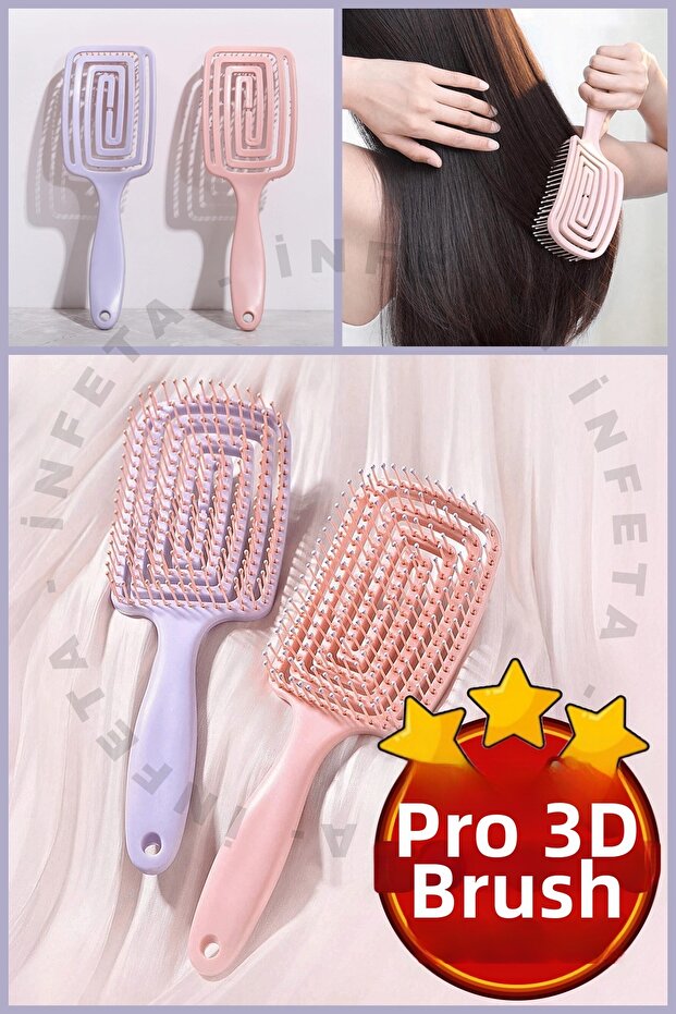 Pro Three-Dimensional Hair Brush Hair Styling Non-Breaking Comb