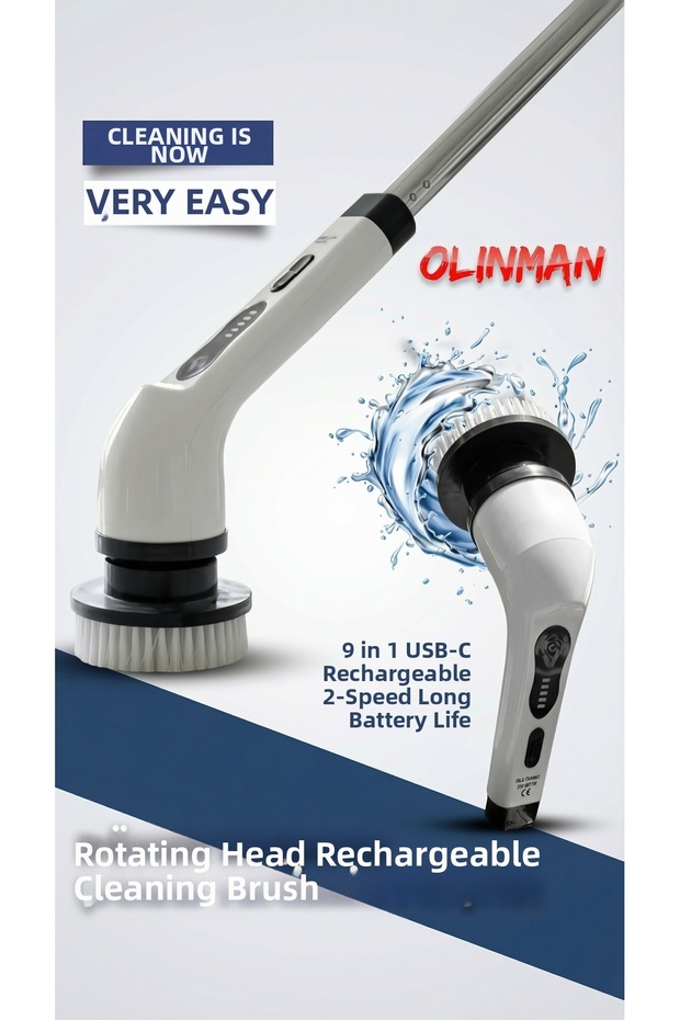 9-Head Electric Cleaning Tool – Multi-Purpose Home & Vehicle Cleaner