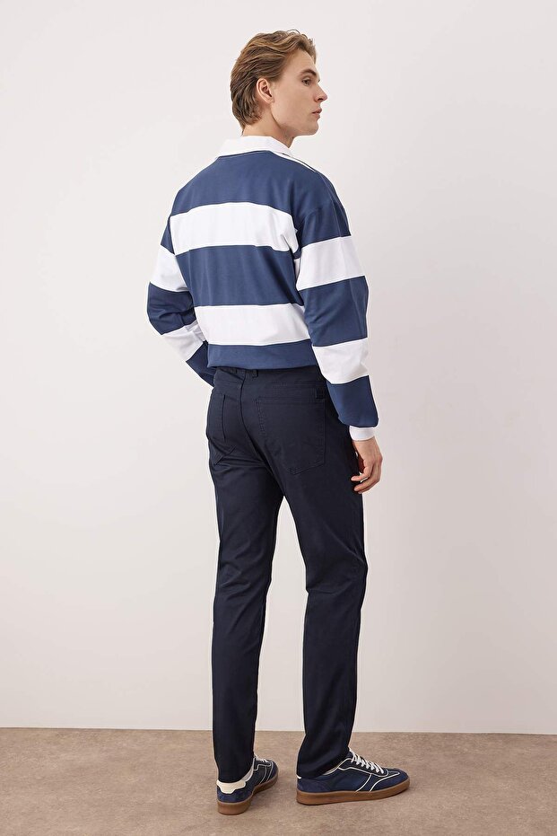 Lacivert Erkek Dokulu Kumaş Pantolon TMNAW26PL00027 - 3