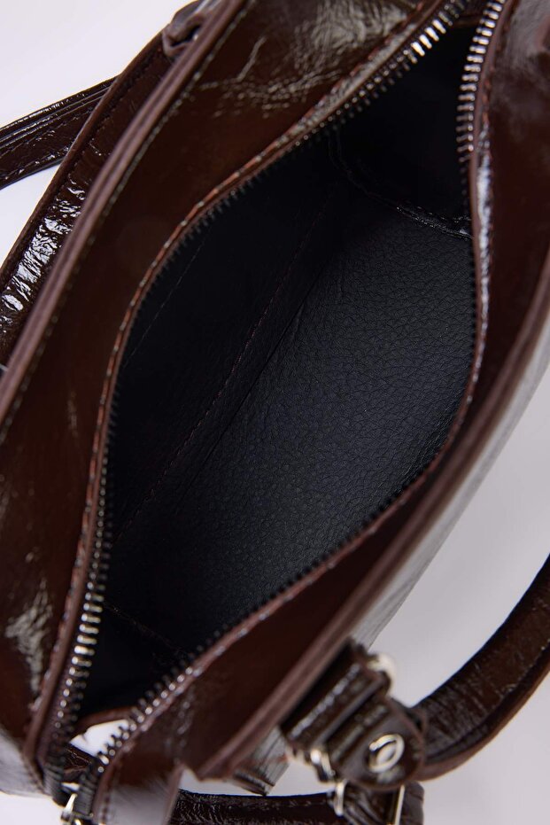 Koyu Kahverengi Çapraz Askılı Kadın Mini Boy Tote Çanta TWOAW25OC00004 - 5
