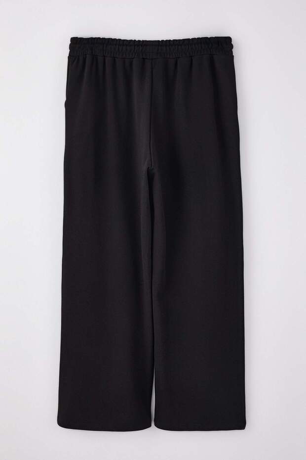 Siyah Wide Leg/Geniş Paça Büyük Beden Eşofman Altı TBBAW26AJ00015 - 7