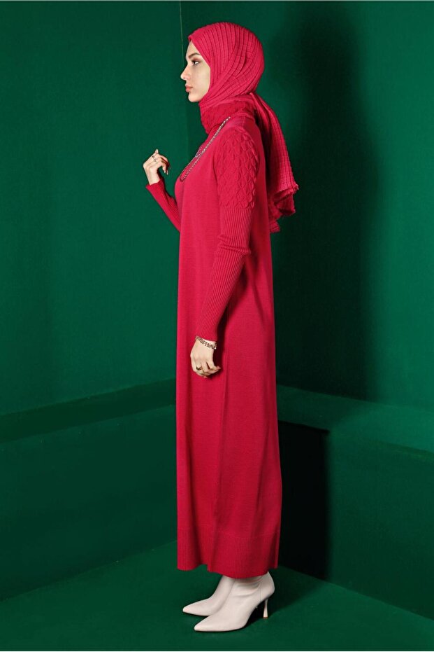 BOĞAZLI BASIC TRİKO ELBİSE 43131 - 2