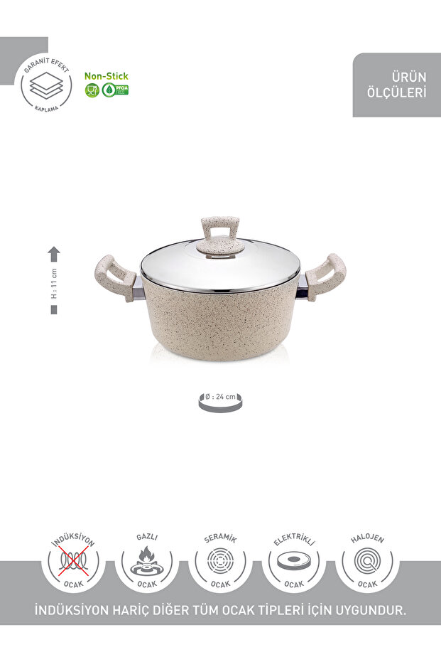 Germanitium 24 cm Granit Tencere - 3