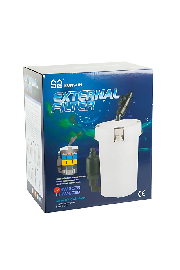 فلتر خارجي HW-602B بسعة 400 لتر/ساعة، 6 واط، هيكل أبيض