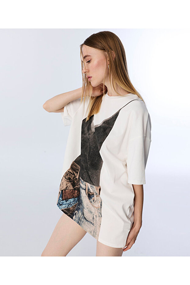 GÖRSEL BASKILI OVERSIZE TİŞÖRT - 5