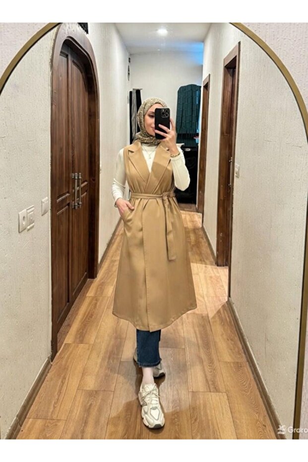 Nemira Long Belted Vest TNS-4343
