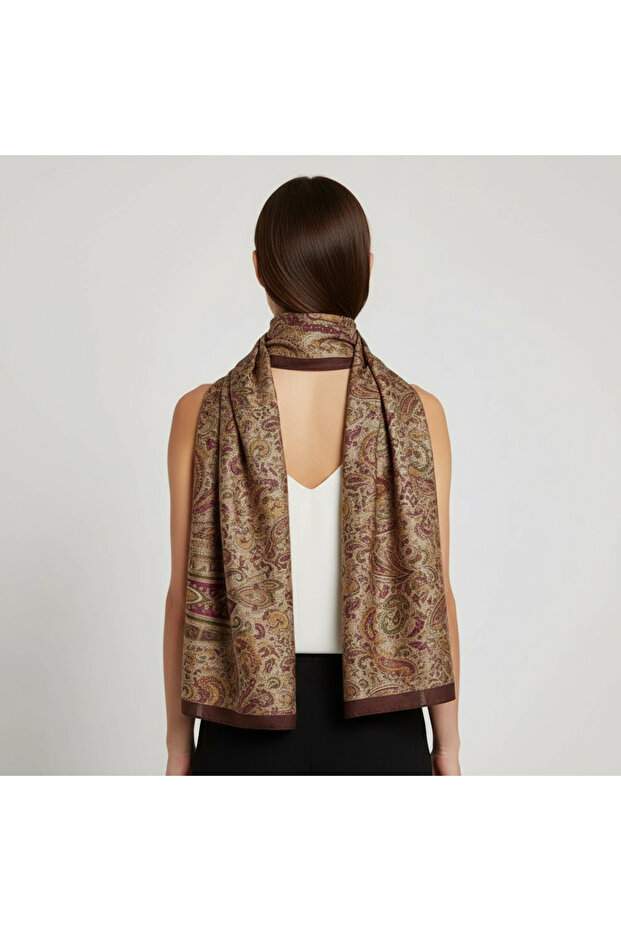 Desenli İpek Şal - 5