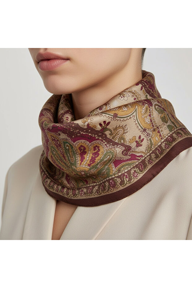 Desenli İpek Şal - 6