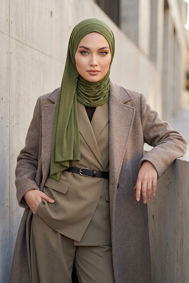 شال قطني ممشط عملي، PS-16، كاكي