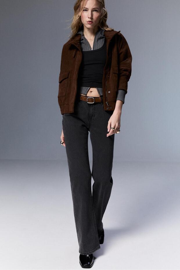 D68 kemerli bootcut jean - 1