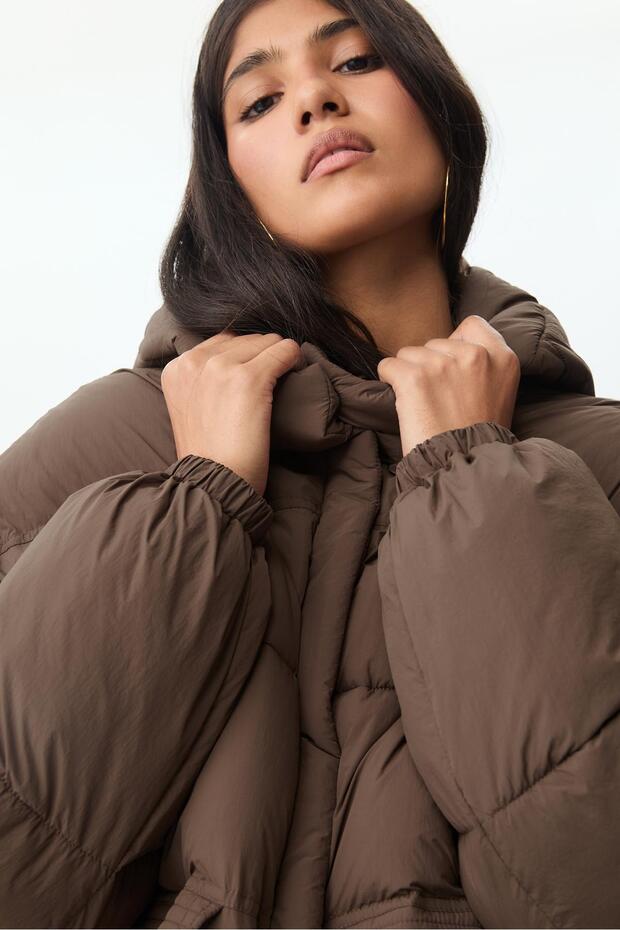 Kapüşonlu Dolgulu Mont - 3