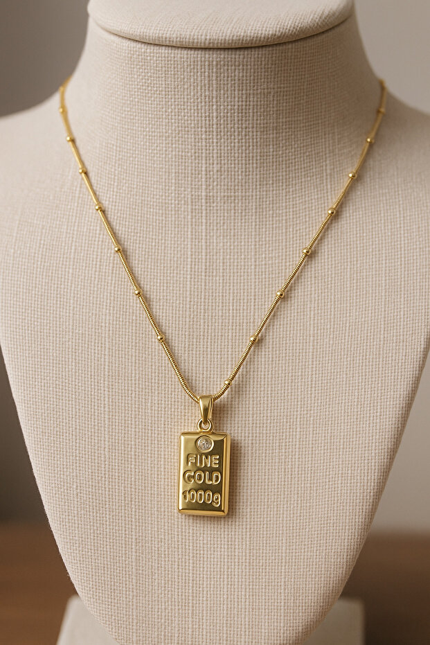 Gold Çelik Kadın Kolye - 3