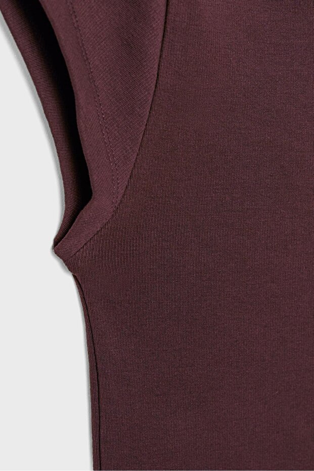 Basic geniş yaka tişört - 7