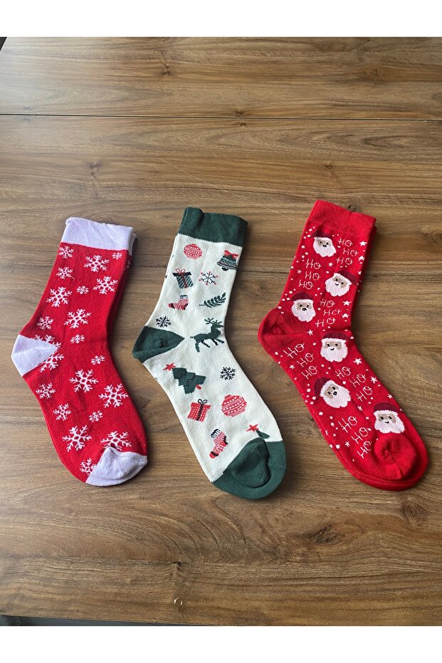 3-Pack Christmas Patterned Socks