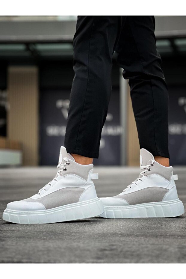 Fehér magassarkú csizma - 104-es modell - 2