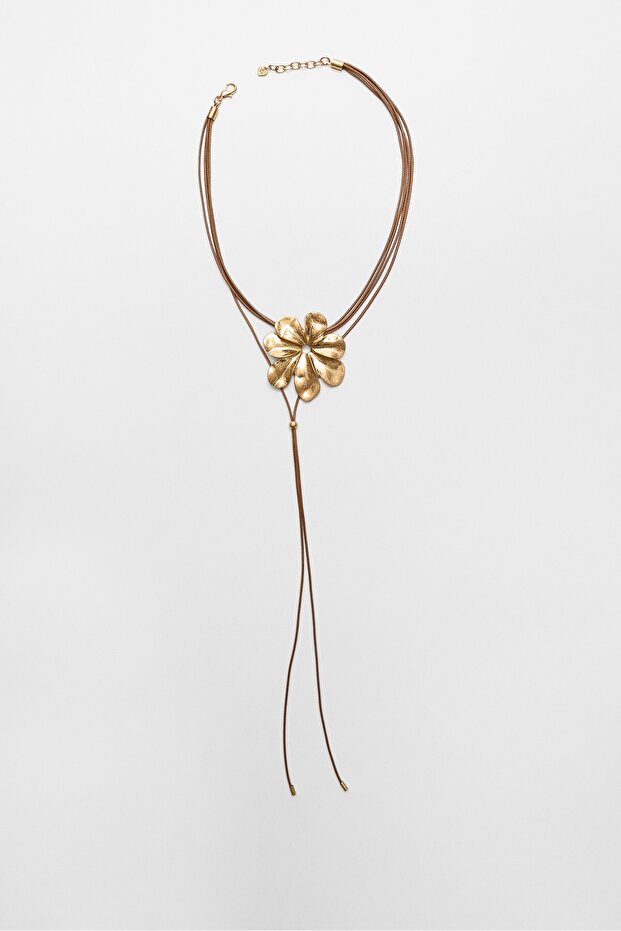 Çiçekli Kordon Kolye - 1