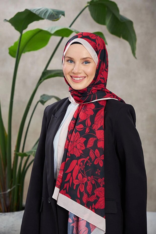 شال ناعم من Nature Fulya - أبيض أسود 3041-07