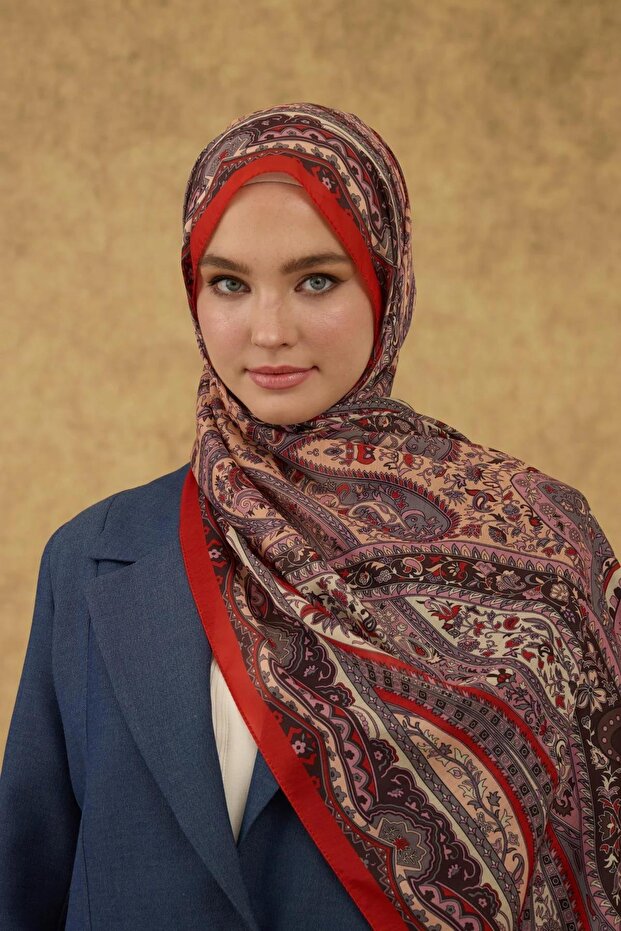 شال ناعم أحمر 3053-08