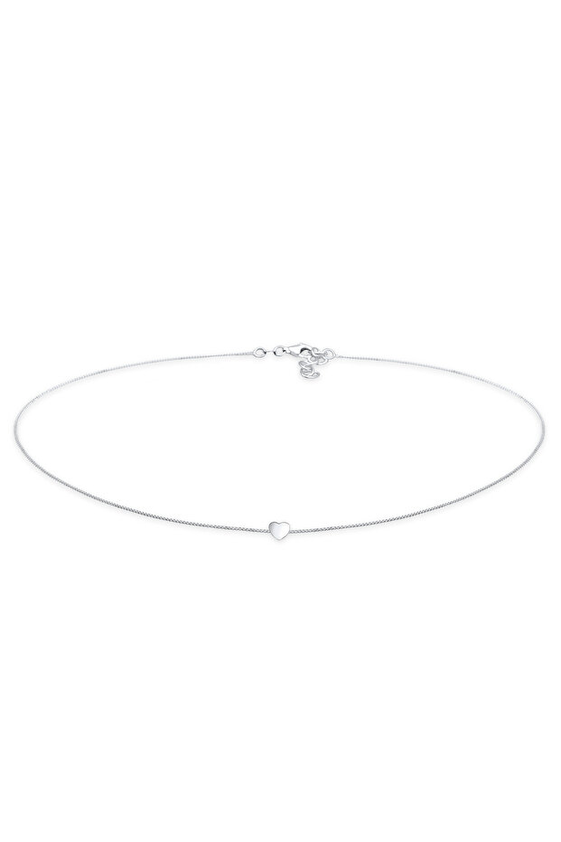 Halskette Damen Choker Herzanhänger Filigran aus 925er Sterlingsilber - 1