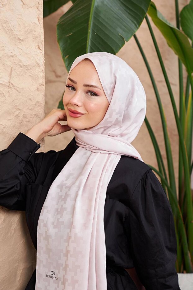 بودرة شال جاكار حريرية بنمط متقاطع 9006-24