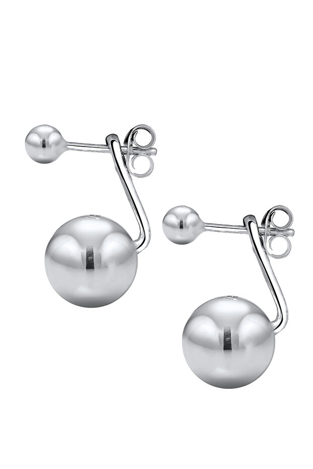 Earrings Front-Back Basic Trend Kugeln 925 Silber - 3