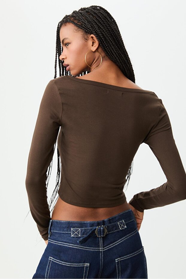 Basic uzun kollu tişört - 4