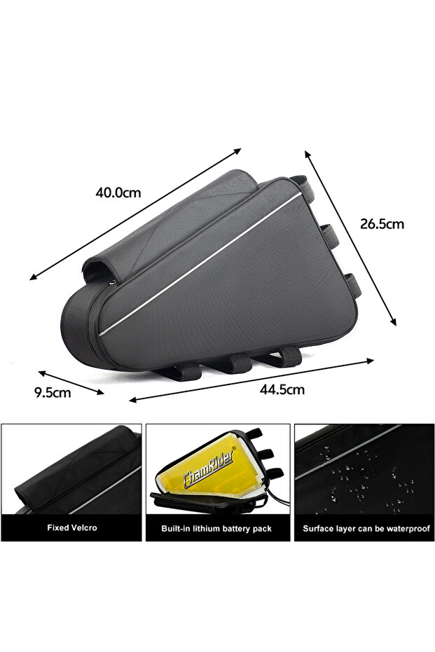 Big Triangle Bag 36V 48V 60V 72V E-BIKE Electric Bicycle Triangle Battery Bag Black Bicycle Frame Tr