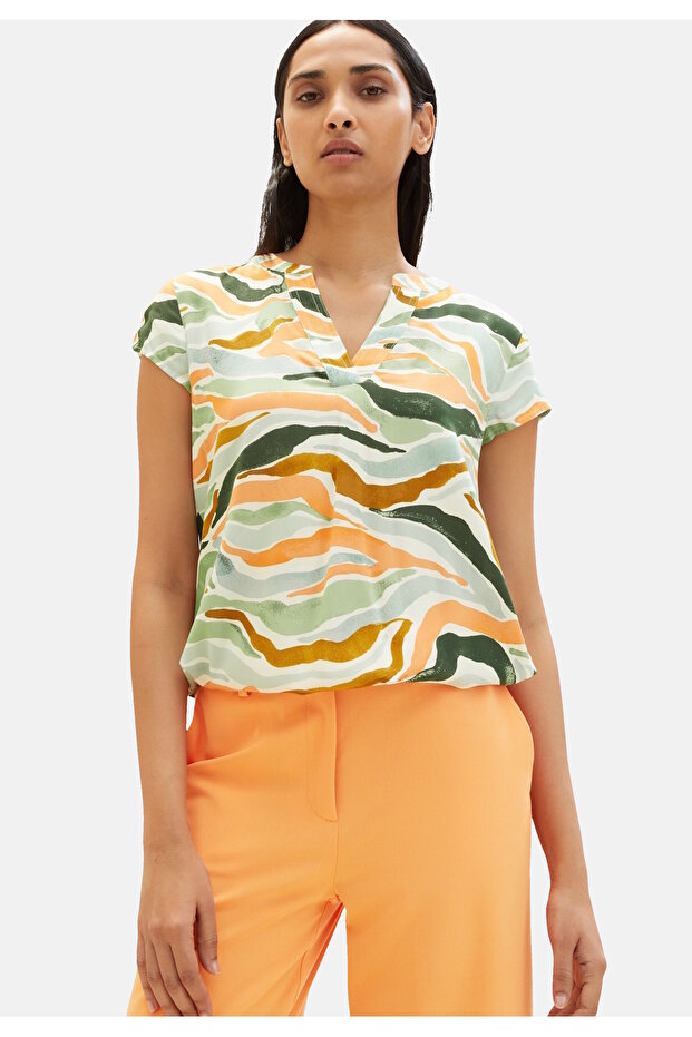 Bluse Kurzarmbluse - 3