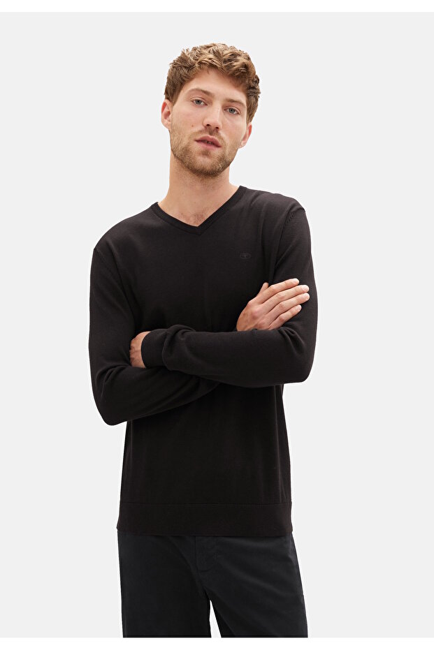 Strickpullover Basic Pullover V-Neck - 5
