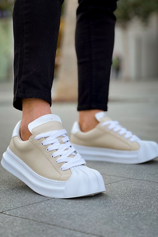 Artenay Premium Lace-Up Men's Sneaker Beige