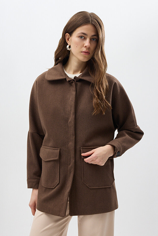 3102A Large Pocket Coat Brown - 6