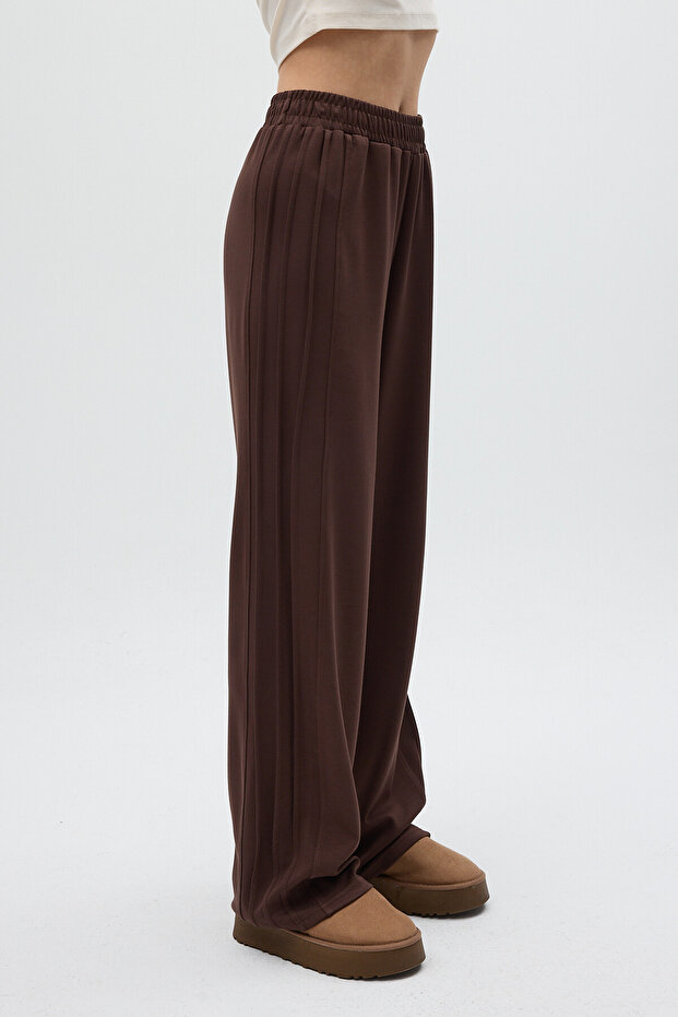 8296A Φόρμα με πλαϊνές ρίγες καφέ - 3