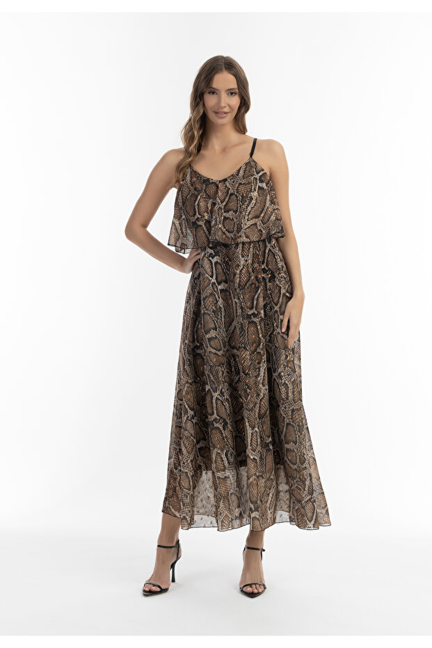 Maxikleid mit Schlangenprint - 1