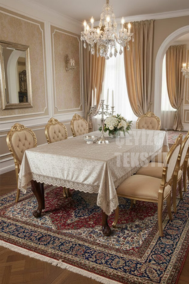 Velvet Tablecloth with French Ruched, Luxury Velvet Tablecloth with Ruched