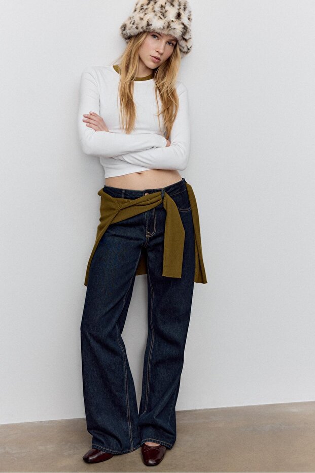 Basic uzun kollu pamuklu tişört - 2