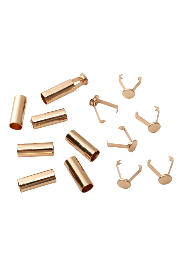 KC Gold 6 Sets Metal Rope Ends Stopper Button Cord End Lock Cap Hanging Bell Buckle DIY Bag Shoes Ga