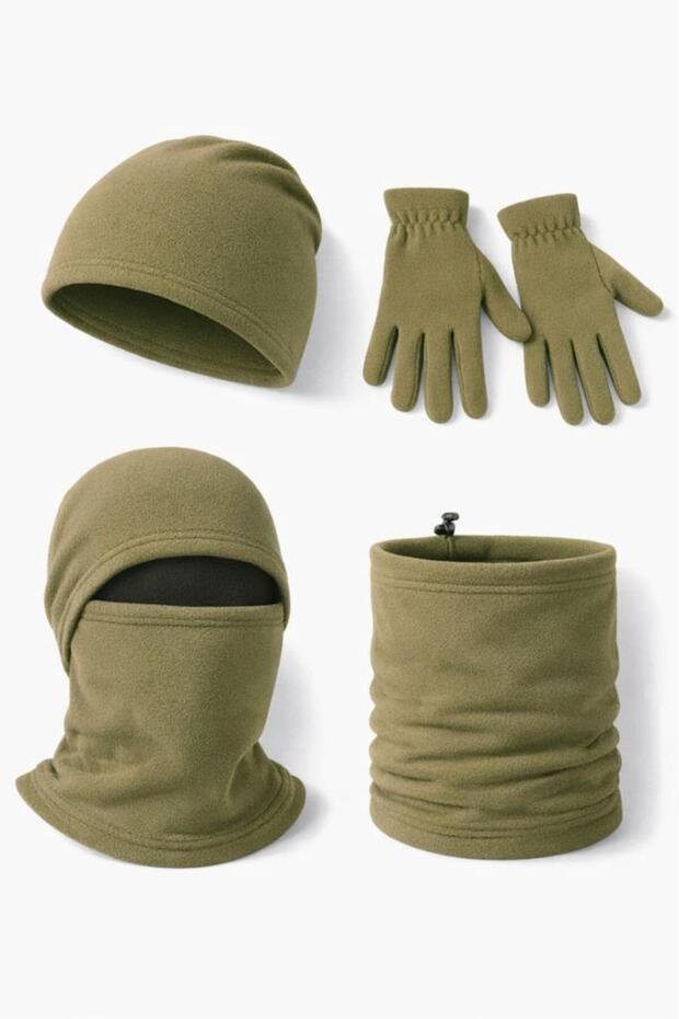 Polar Fleece Beanie Gloves Neck Gaiter and Balaclava