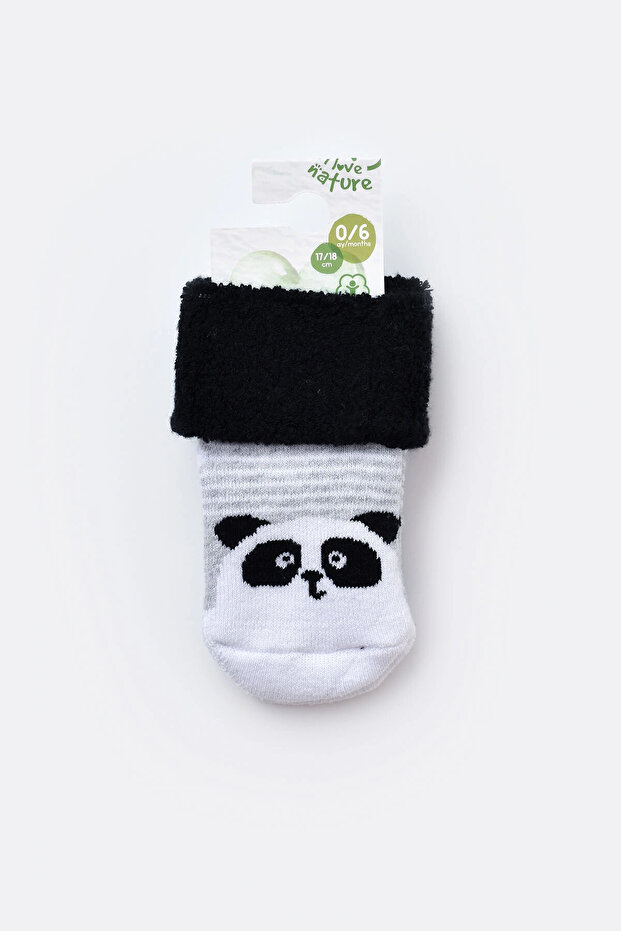 Baby Anti-Slip Towel Socks Black