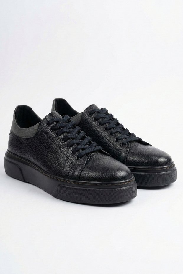 Genuine Leather Men's Black Daily Shoes