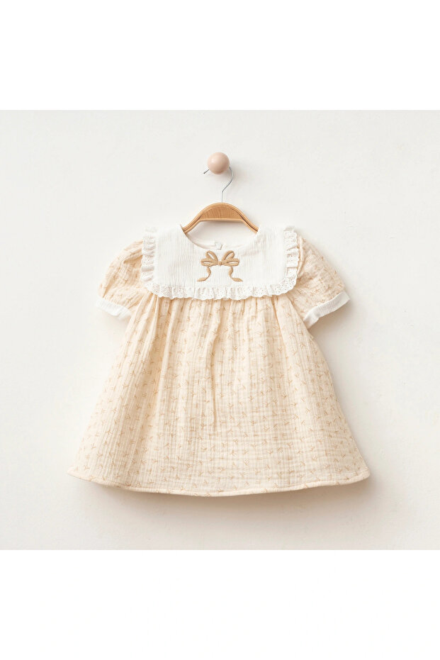 Girls' Baby Dress with Bow Pattern