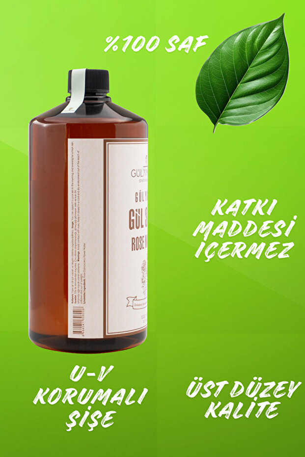 %100 Doğal Gülsuyu 1000ml Mega Boy Gözenek Sıkılaştırıcı / Aydınlatıcı Ve Arındırıcı Tonik - 2