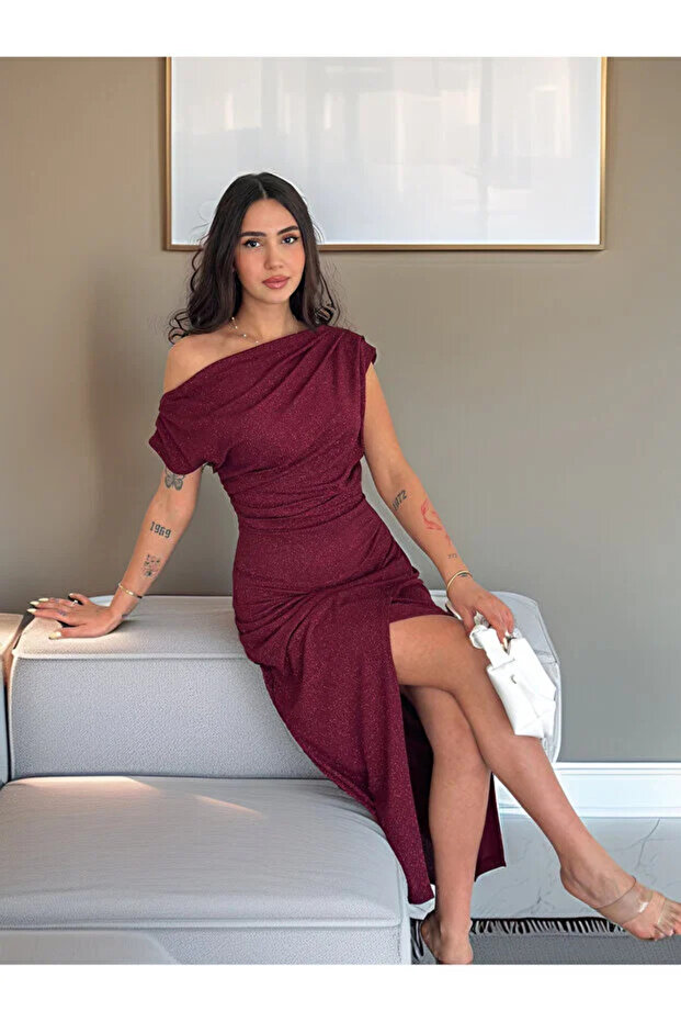 Anvelop Simli Abiye Elbise - 6