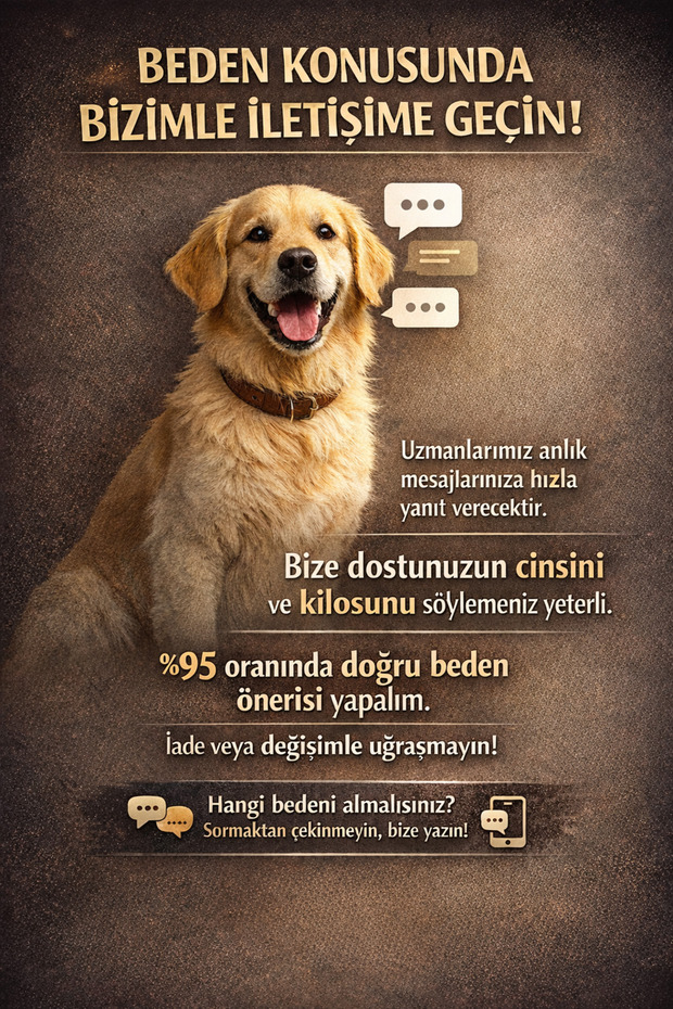 Salya Basic Peluş köpek kıyafetleri, Kahverengi - 4