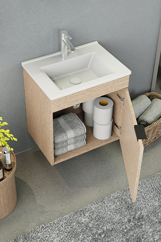 Fix Loft 55 Cm Banyo Dolabı Renk Aybe Bej - 6