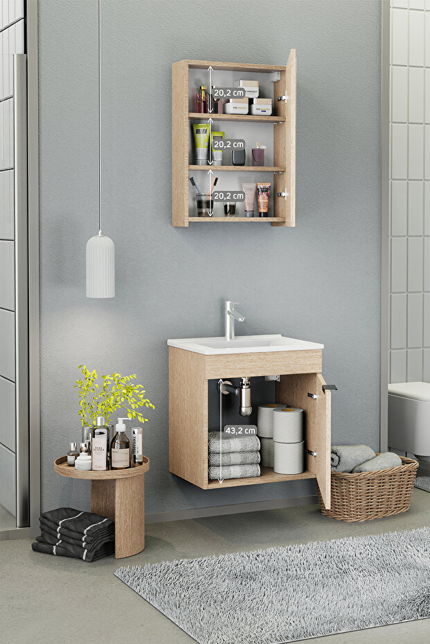 Fix Loft 55 Cm Banyo Dolabı Renk Aybe Bej - 5